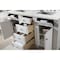 James Martin Vanities Bristol 60in Double Vanity, Bright White w/ 3 CM Eternal Jasmine Pearl Quartz Top 157-V60D-BW-3EJP - alternate 2